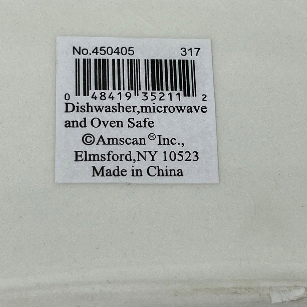 Amscan‎ Ceramic Serving Tray Christmas Holly May Spirit of Giving 15.5x5.5